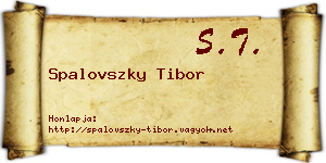 Spalovszky Tibor névjegykártya