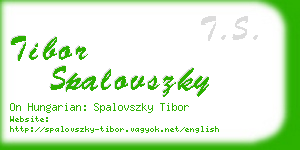 tibor spalovszky business card